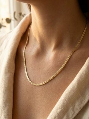 Vintage 14k Filled Chain | 24" Textured S-Link Necklace NOS | 2.5mm